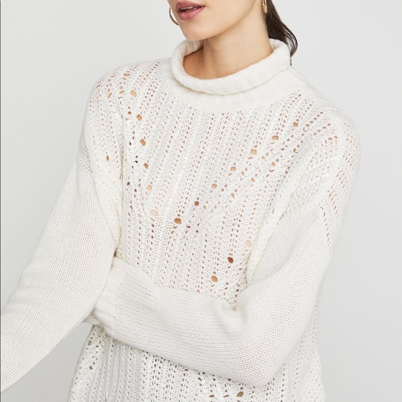 NWOT White Bcbg Turtleneck Sequin Tunic Sweater - Picture 3 of 11